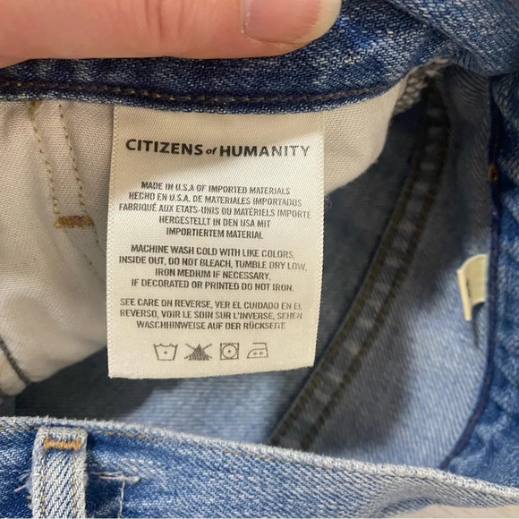 Citizens of Humanity Jeans Emerson 28 Spotlight Distressed Wash Boyfriend Crop - Picture 10 of 14